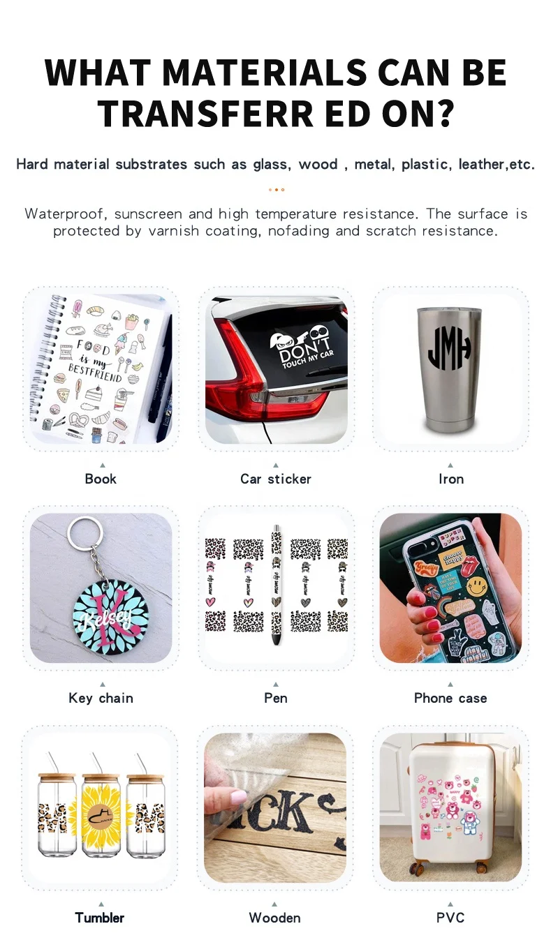 UV DTF Transparent Sticker Printing Machine Sticker Sheet Custom Print With Laminator Dual XP600 A3 Pink UV DTF Printer