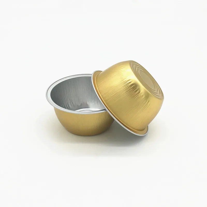 product y130 44oz mini aluminum foil tray disposable gold cake pan muffin cupcake baking ramekin cup microwavable great for food-5