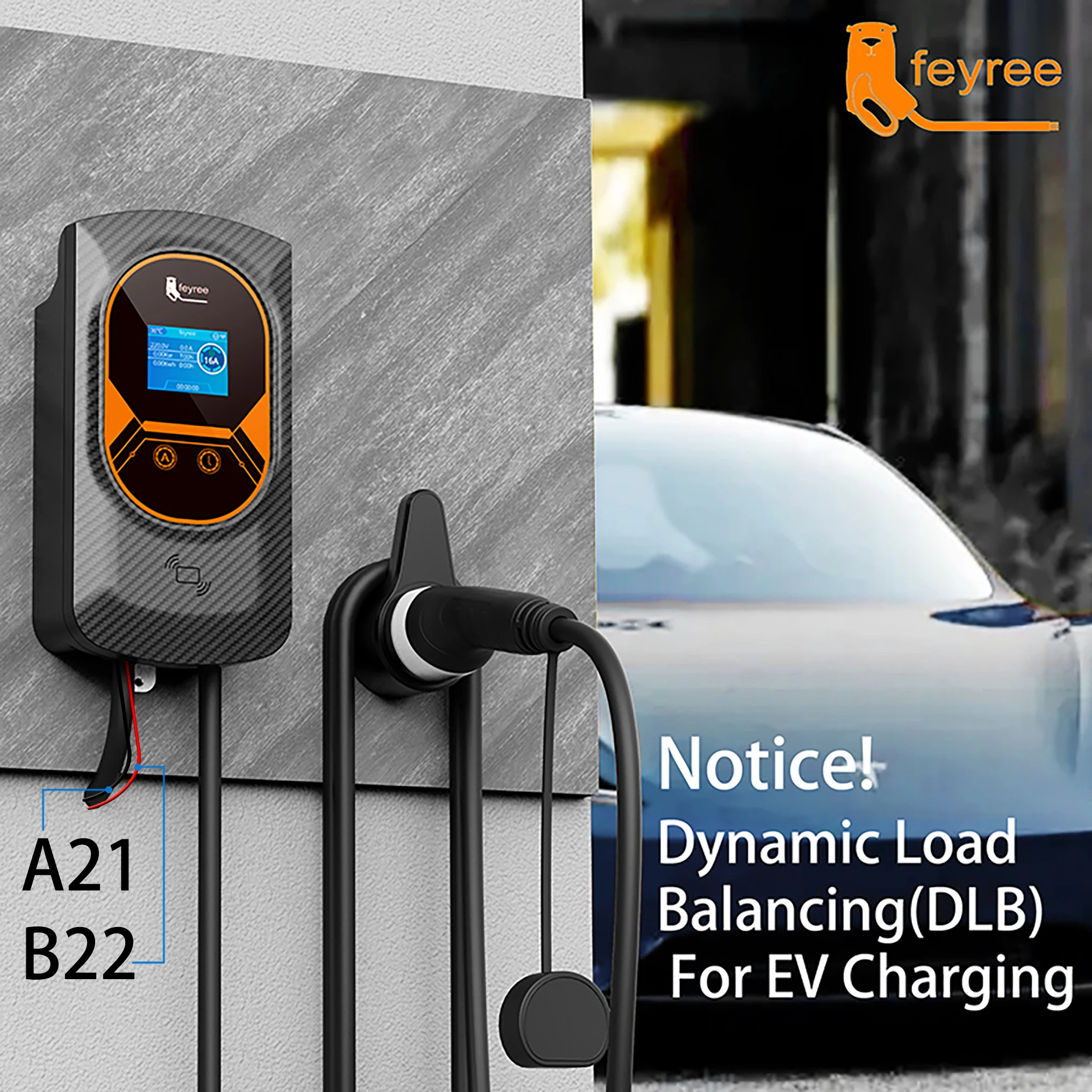 Feyree Adjustable 16a/32a Ev Car Charging 22 Kw Portable Type2/gbt 7kw ...