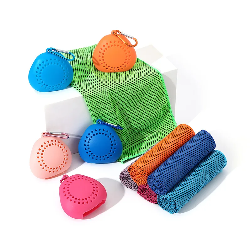 Serviette réfrigérante pour activités estivales en extérieur – serviette à sensation de froid intense avec impression de logo