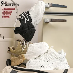 Woman Designers Height Increasing Sneakers Chunky Casual Shoes Ladies Fashion Trainers Female Shoes Custom OEM White Shoes