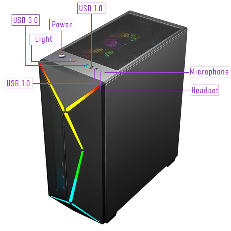 Cheap New Inverted Pc Case With Rgb Fans and Led Strip Best Airflow Dust Proof Sff Computer Case Matx Chassis Atx Gaming Cabinet