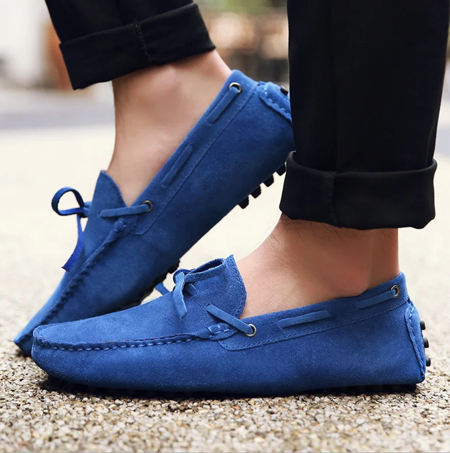 Zapatos Slip-On para Hombre, Mocasines de Conducir, Zapatos Náuticos de  Cuero Genuino con Toque de Gamuza, Casuales, Suaves y Flexibles