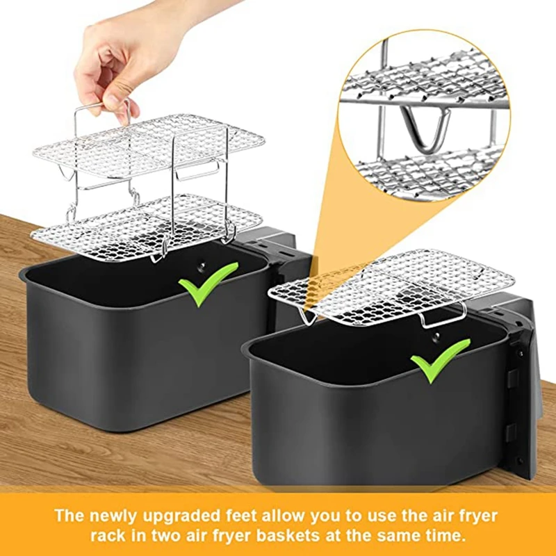 Support De Friteuse À Air Comprimé Pour Friteuse Ninja Dual Air Fryer - En Acier Inoxydable 304 - Accessoires Multi-Usages Co[J353] - Maison