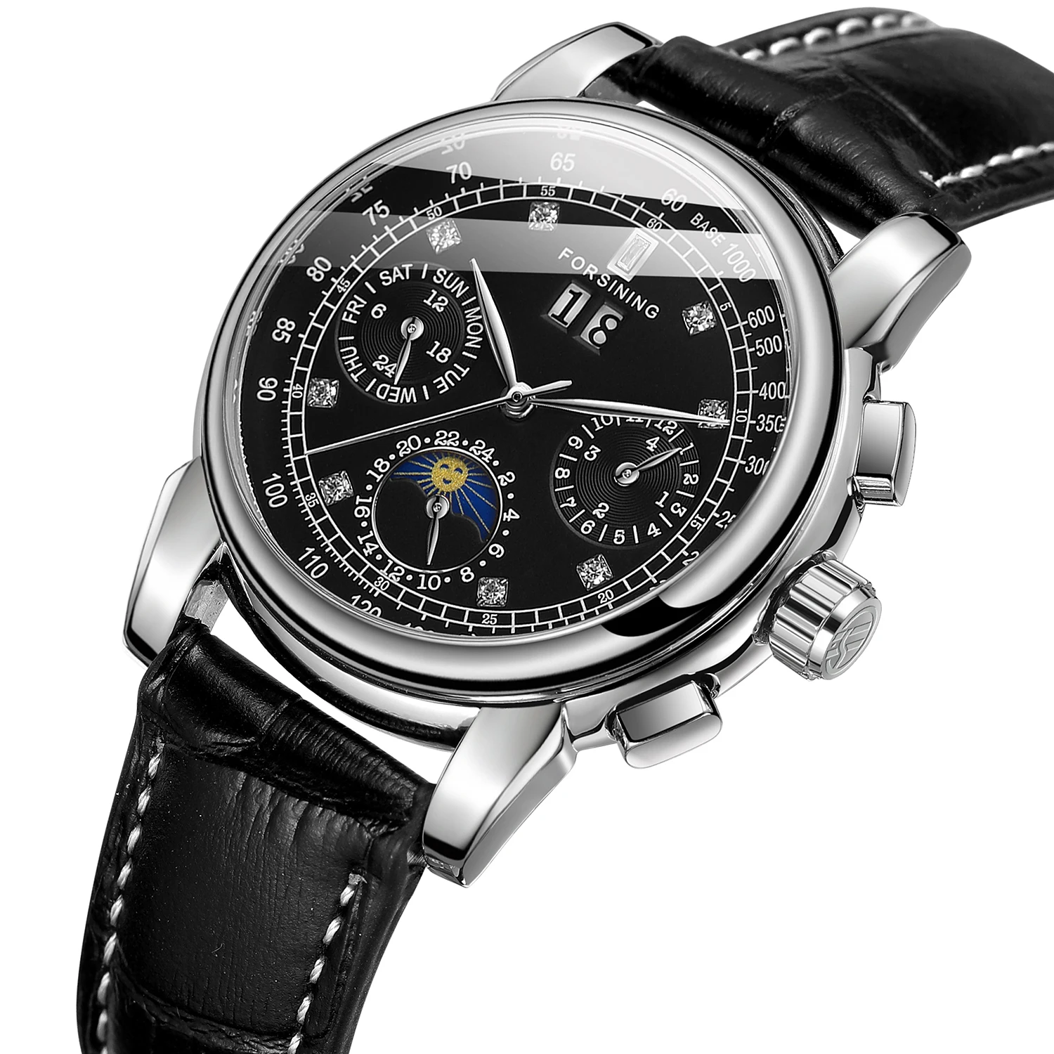 For New Arrival Women Sport Fashion Luxury Automatic Mechanical Skeleton Genuine Leather Strap Watch