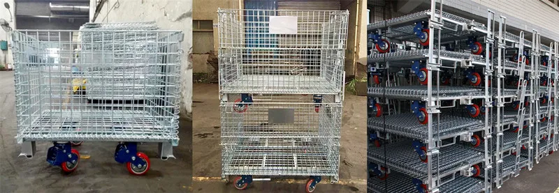 Customized Collapsible Stacking Wire Mesh Container Cage Mesh Wire Mesh ...