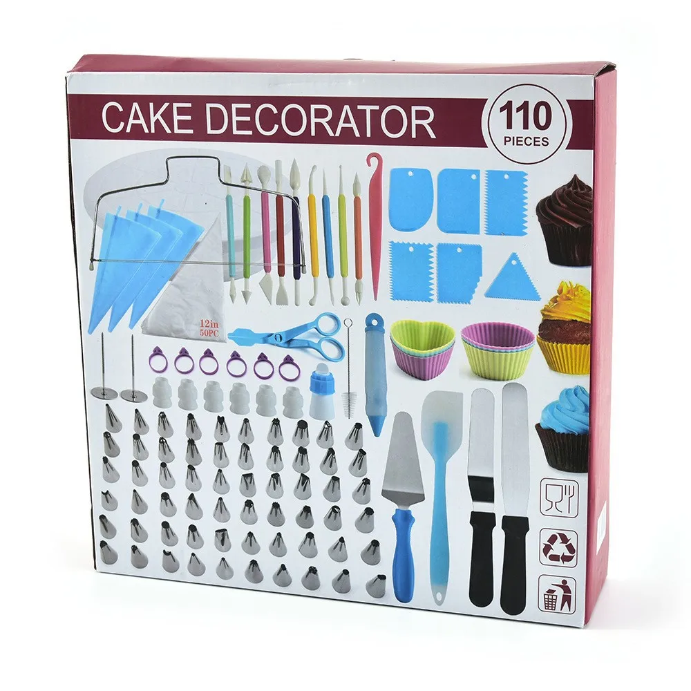 Kit de décoration de gâteaux avec support de gâteau, 522 pièces - Kit  d'outils de décoration