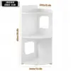 3-tier corner shelf, double rectangular, 65cm high
