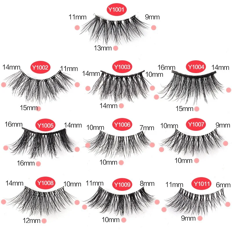 Hot-Selling 10 Pairs 3D Wispy Faux Mink Silk Strip Eyelashes Clear Band ...