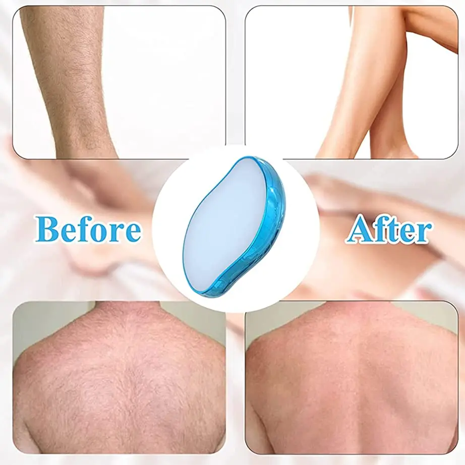 Хрустальное удаление волос для мужчин и женщин, ластик для тела, ног, спины, быстрое и простое в использовании безболезненное удаление волос из хрустального стекла