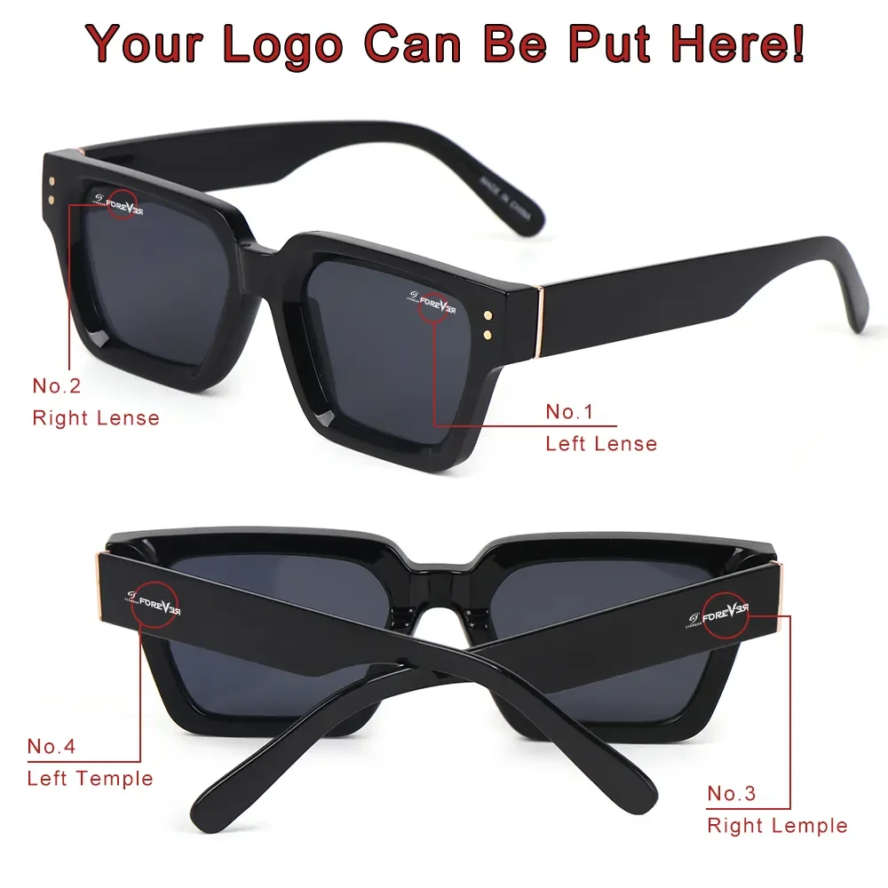 Designer Brand 2025 Rectangular Sunglasses for Men Women Popular Thick Square Custom Sunglasses Logo Promotional Business Gifts