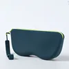 Two-tone dark green (silicone zipper glasses case)