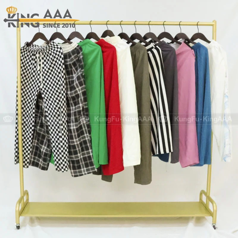 PUYI Used Clothes for Ladies 45KG Bales Plus Size Gauchos Pantskirt Ropa  Usada Pakaian Bekas Wide-leg Trousers for Summer Used