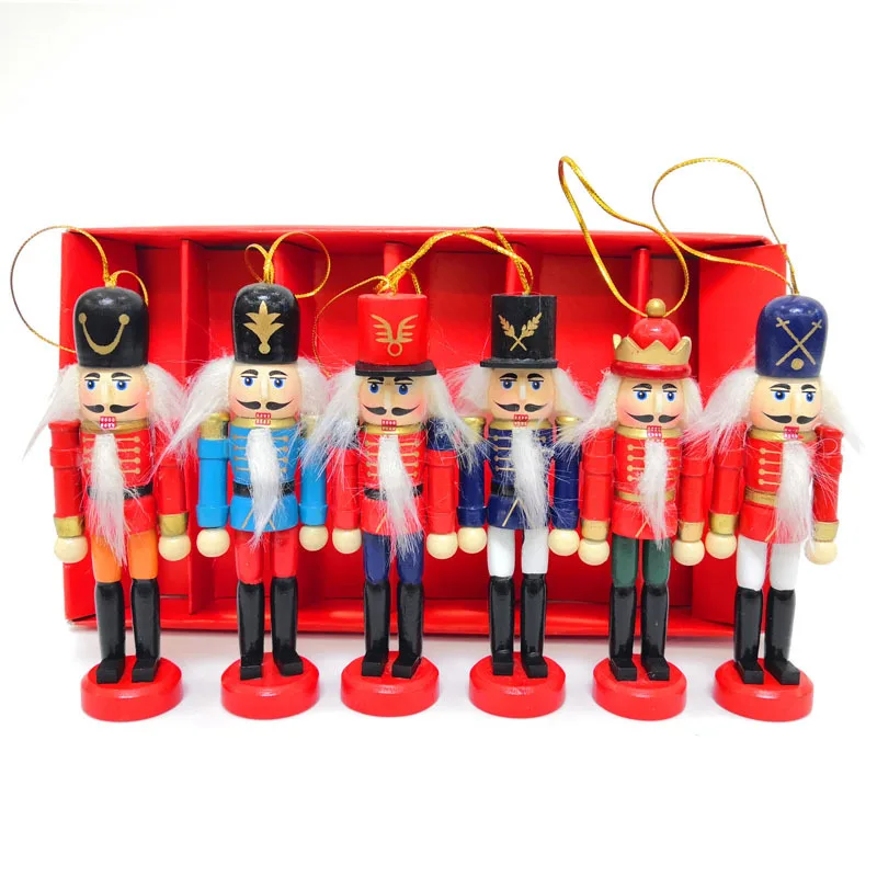 Wooden Christmas Nutcracker Soldier Puppet Figures Ornaments Doll Home Decor 