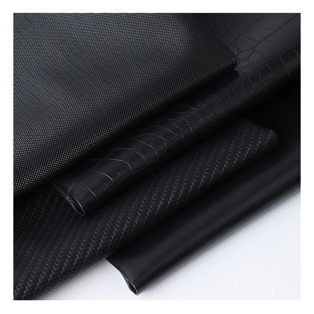 Custom Embossed Texture Woven 0.5 mm PVC Vegan Artificial Faux Synthetic Leather Material Fabric for Car Seat Cover Upholstery