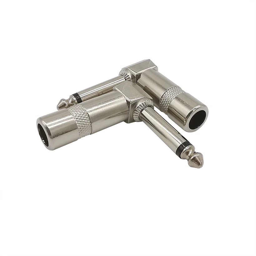 20 Connettori Audio Jack Mono 6,35mm Angolati, Placcati Oro – Per Strumenti, Microfoni, Cavi