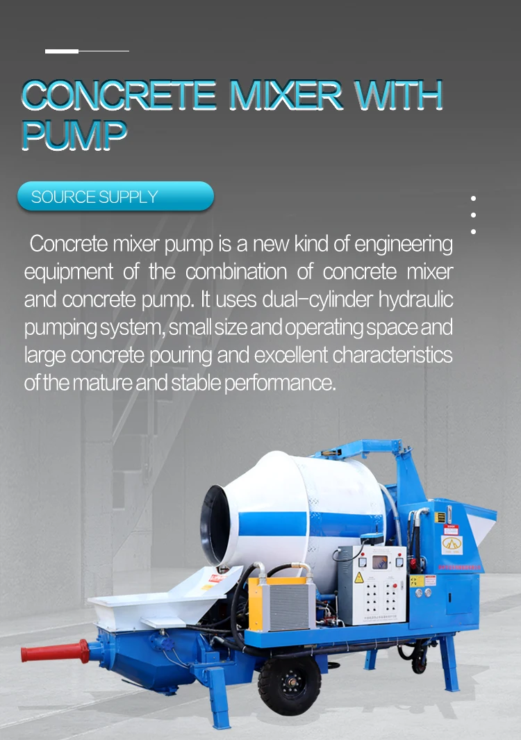 Portable Electric/diesel Power Self Loading Concrete Mixer Pump Machine