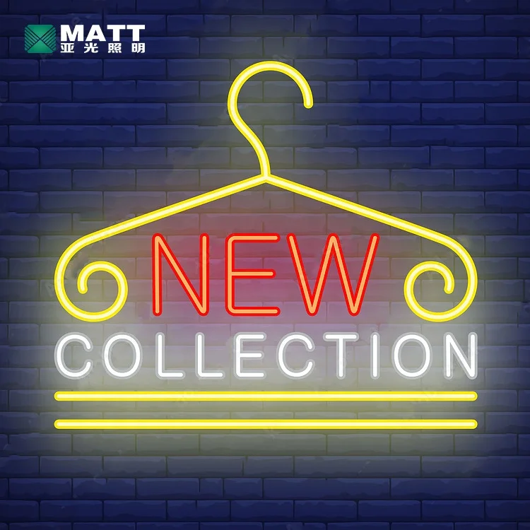 Matt Custom Hanger with Letters Neon Sign for Clothing Shop