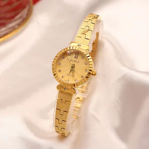 High Quality No Fade 24k Gold Brass Band Women Watches Elegant Style Luxury Diamond Ladies High-End Watches Gifts