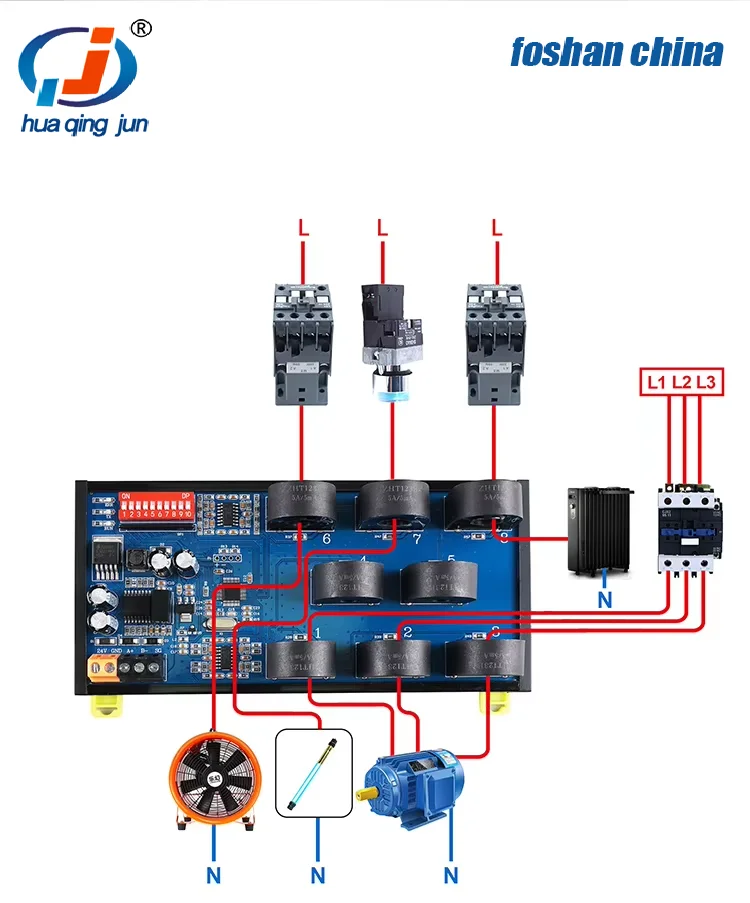 product huaqingjun 8 channel rs485 ac current transformer detection 0 50a module modbus rtu communication data acquisition-7