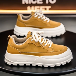 2026 New Breathable Casual Comfortable Thick Bottom Flat Men's Walking Style Shoes Outdoor Lightweight Sneakers for Men