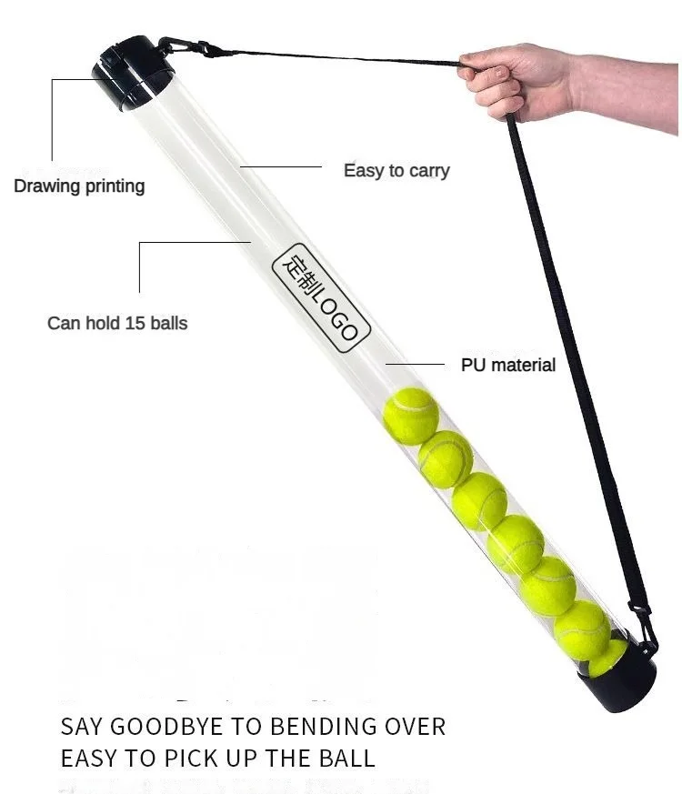 Tennis Ball Collector Picker Tennis Ball Retriever Tube Carrier Tennis Ball Pick up Tube with Shoulder Strap details