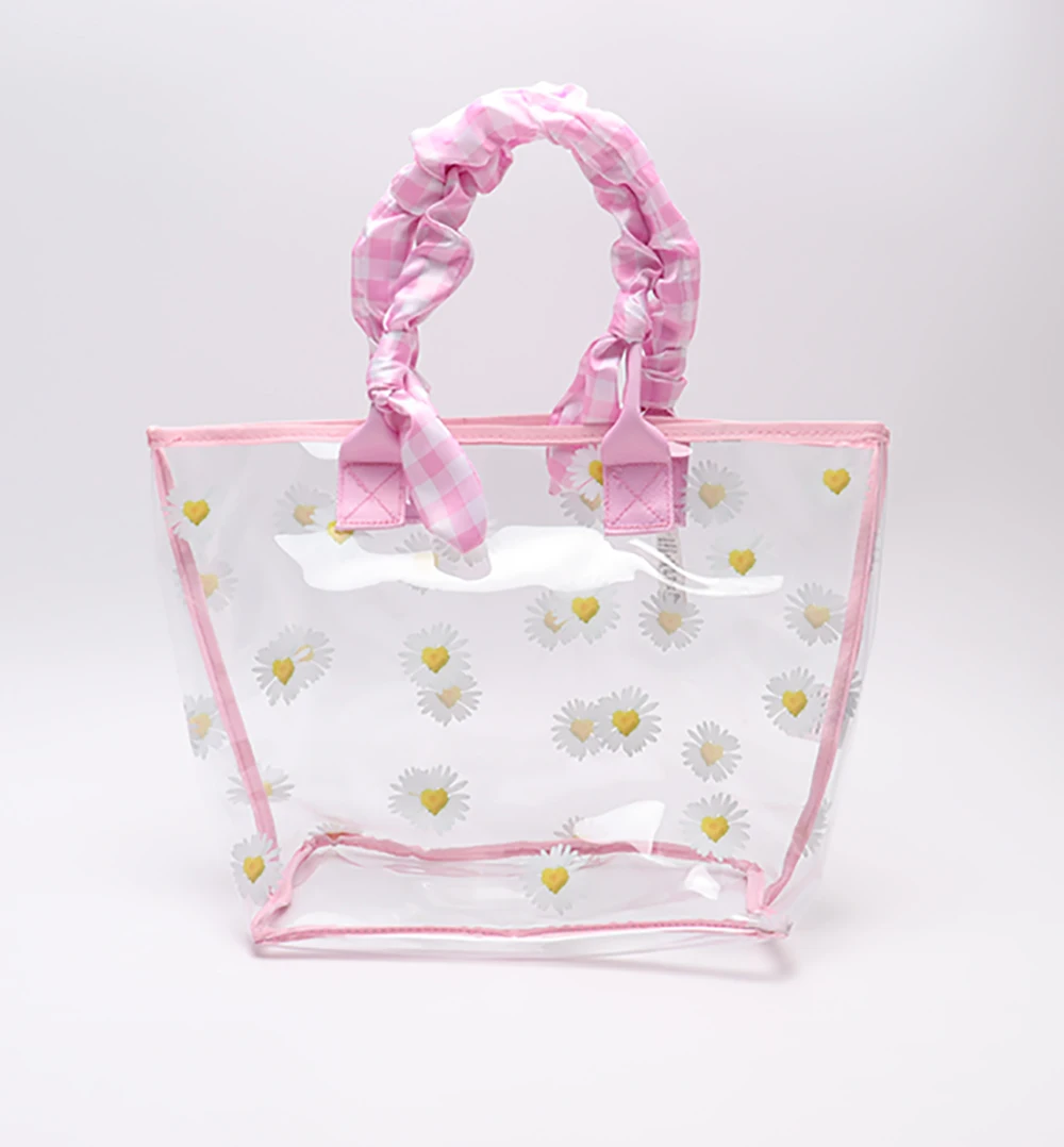 2024 Love Clear Tote Bag Summer Transparent Plastic Big Bag Women Handbags  Large Capacity Jelly Beach Bag