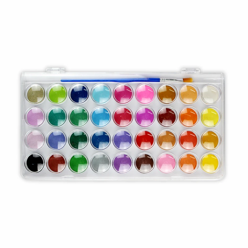 Dry Solid 12 18 24 36 48 Colours Set Water Color Paint Solid Watercolor  Paint Set With Water Brush For Kids Drawing - Buy Dry Solid 12 18 24 36 48  Colours
