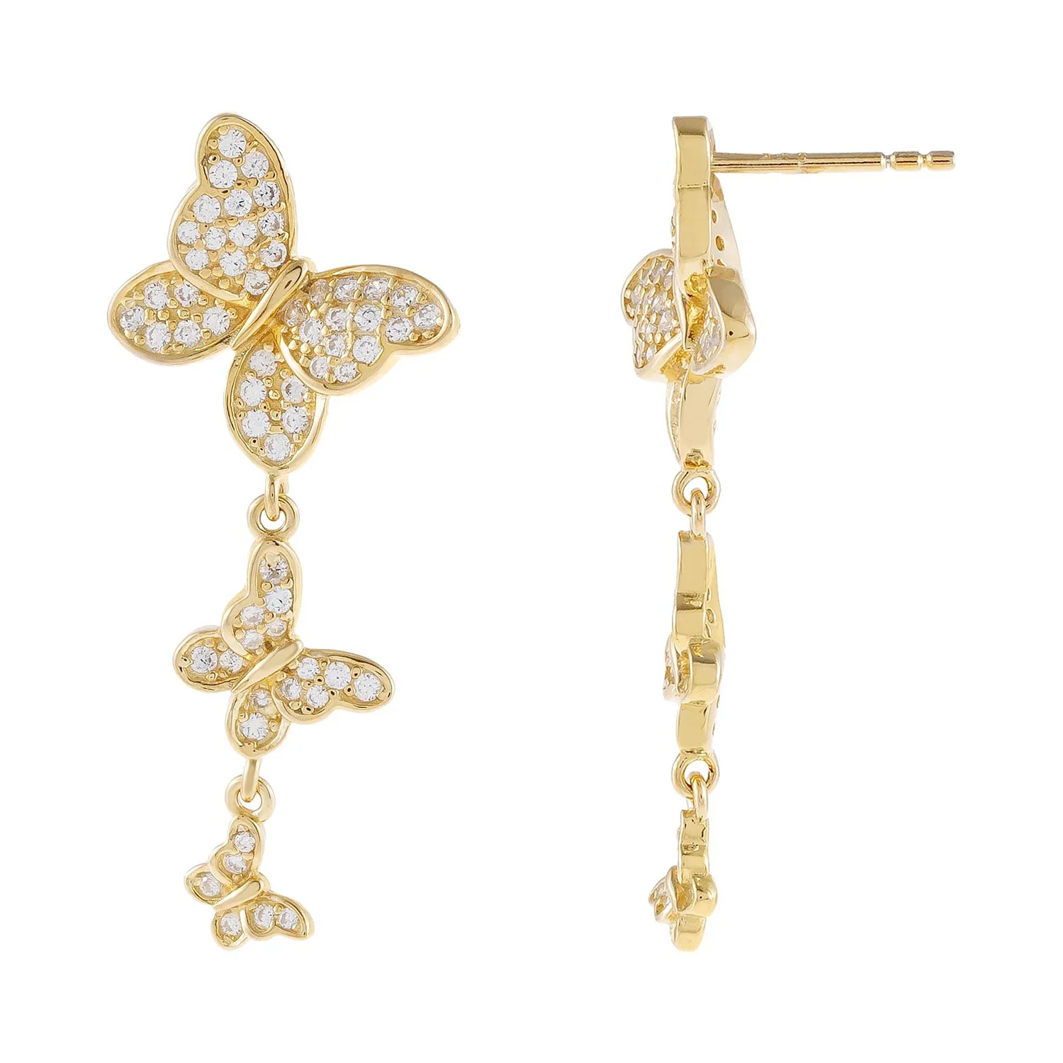 Butterfly Earrings Sterling Silver Pearl Earrings Studs For Women