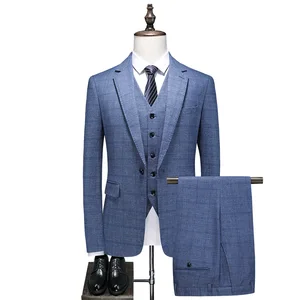 Hot Fashion Casual Slim Fit Blazer 3 Pcs Two-piece Set Wedding Wedding Prom Terno Masculino Formal Fit Men's Suit