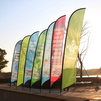 Promotional usage Advertising exhibition event outdoor Feather Flag Flying Beach Flag banner stand with water base Teardrop Flag