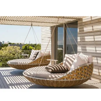 Outdoor Wicker / Rattan Lounge Hanging Daybed