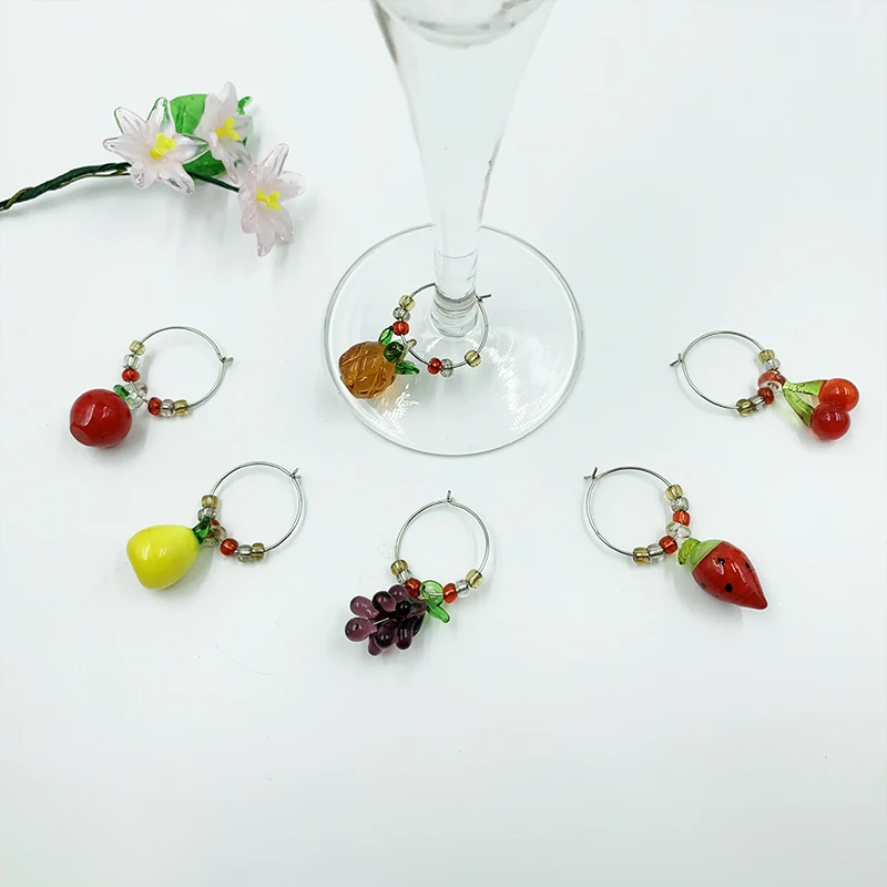 Bar Accessories Set Wine Charm Rings Silicone Rubber Wine Glass Charms