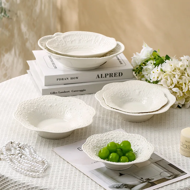 Commercial Hotel Light Luxury Fruit Ceramic Porcelain Plates Sets