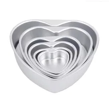 Commercial Bakeware Anodized Aluminum Heart-Shaped Cake Tin Pan with Loose Fixed Bottom Metal Material