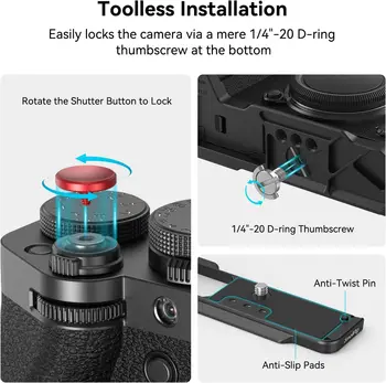 SmallRig X-T5 L-Shape Grip for FUJIFILM X-T5 Camera,Ergonomic Silicone Handgrip, Shutter Button (Black) - 4260 detail image