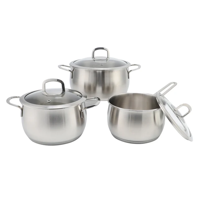 Factory 6pcs Cooking Pot And Pan Nonstick Saucepan Stainless Steel Cookware Sets