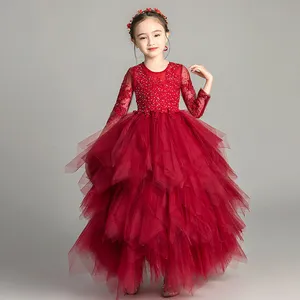 Wholesale Spring/Autumn Animal Print Princess Dress for Girls Lace Mesh Embroidered Sweet Eco-Friendly Children's Parties ODM