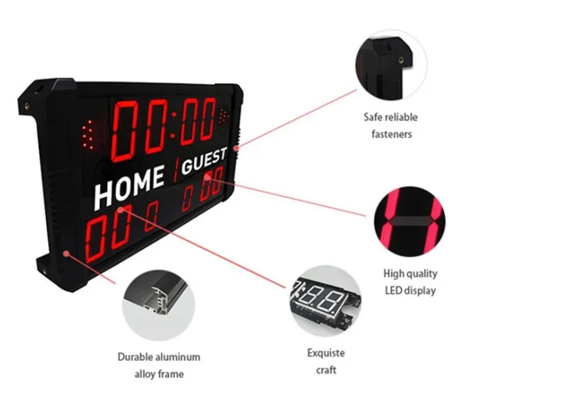 Basketball Scoreboard Electronic 24s Countdown Ball Game Remote Control Indoor Scoreboard