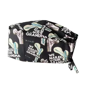 Working Cap with Sweatband Adjustable Tie Back Funny Hats for Women and Mens Caps Cotton Unisex Skull Cap Cute Print