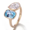 Anillo de oro macizo de 10 quilates con piedra labio