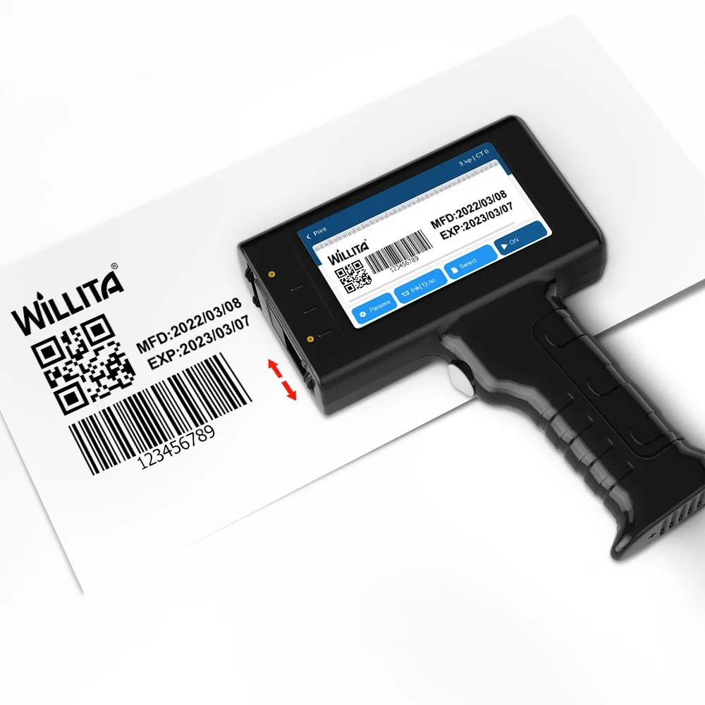 Portable Expiry Date Number Batch Coding for Plastic Bag Carton Bottle Handheld Thermal  Inkjet Printer