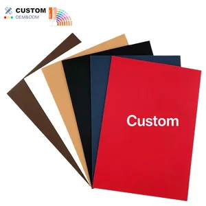 Personalized Logo Stock A4 Presentation Folder with Hot Stamping Printing A5 Insert Clip Cowhide Black Cardboard Envelope