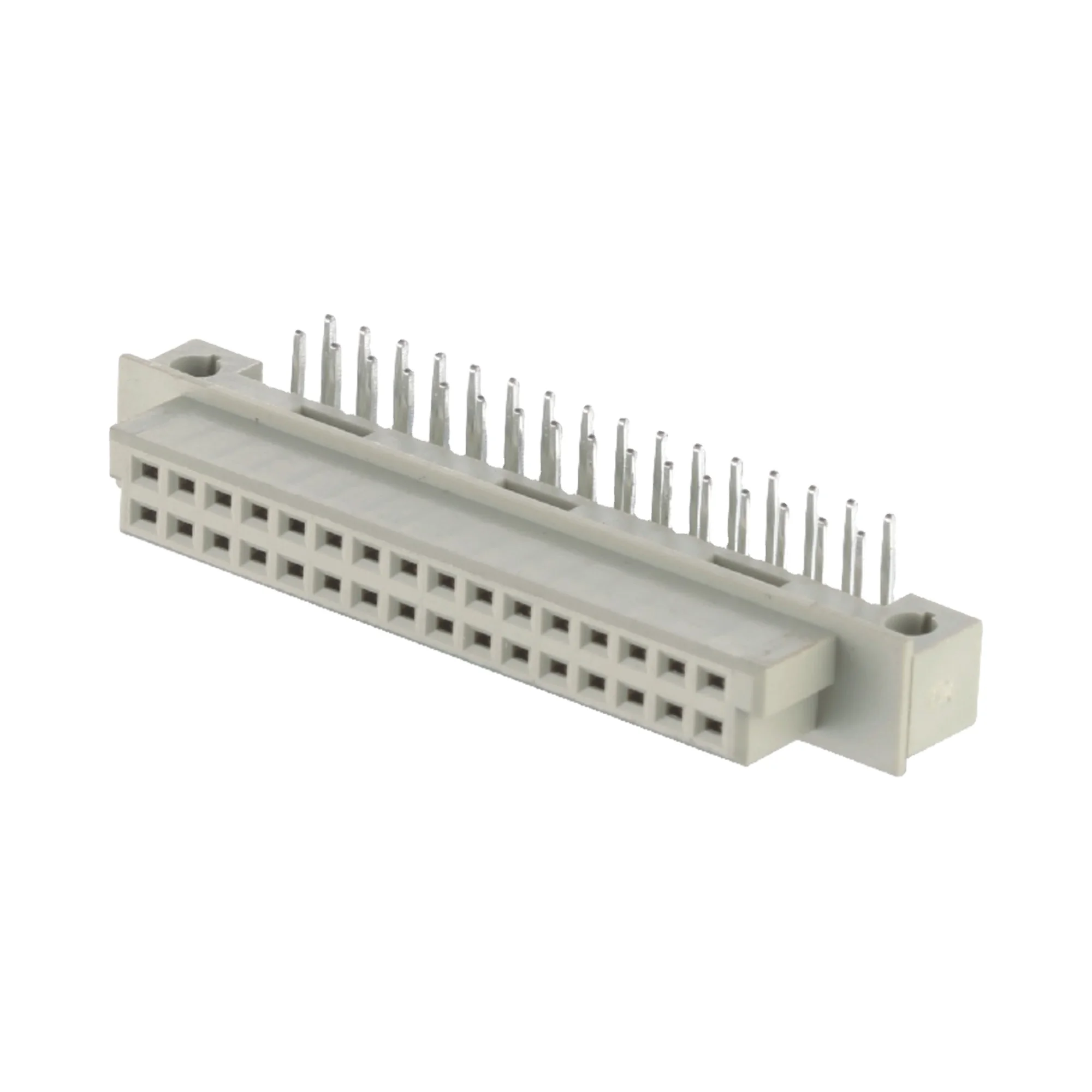 2-Row Vertical PCB DIN 41612 Connector 32Pin Right Angle Female Pins Nylon Housing DC Board to Board Connector