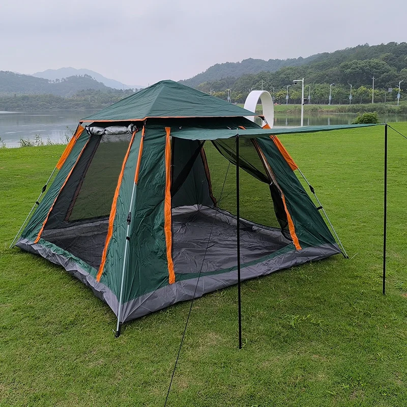 Wholesale 3-4 Person Fully Automatic Silver Glue Folding Tent Quick Open Oxford Beach Sunscreen Ventilation for Outdoor Camping