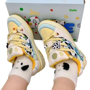 Trendy Women's Japanese Style Sneakers with Thick Sole Slip-On Board Shoes for Autumn Winter Breathable Comfortable All-Match