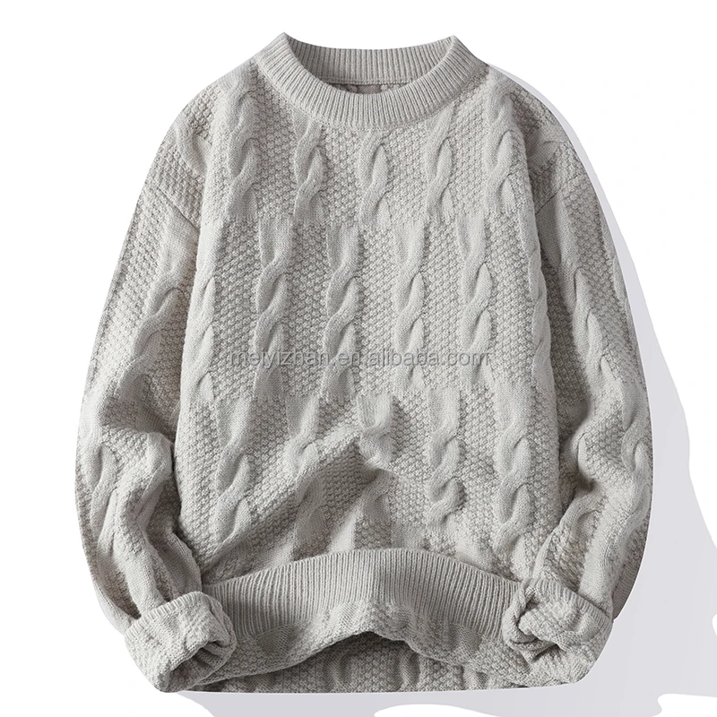 Custom Logo Men Sweater Pullover Jacquard Pattern Knitwear Winter ...