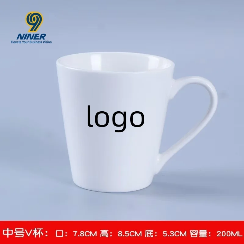 Simple Mug Advertisement Can Print logo Text, High-temperature Baked Flower Ceramic Cup, Water Cup Engraving preview 4
