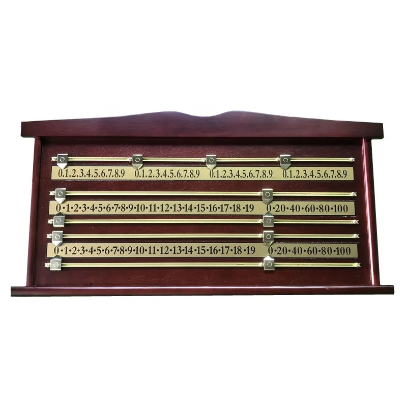 Billiard Manual Counter Deluxe Wooden Snooker Scoreboard With Copper Slider