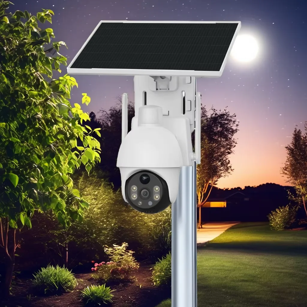 P15M 7.5W Solar Panel 10000mAh Battery Powered Security Camera with 2mp Blacklight Mix Zoom 4G Memory Card Data Storage Option